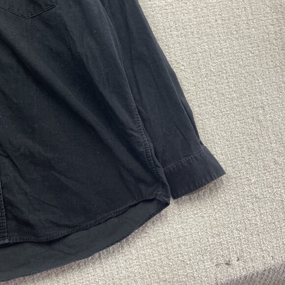 Retreat Black Corduroy Button Up Oxford Shirt Mens Large Retro Outdoor Camp - Picture 4 of 13